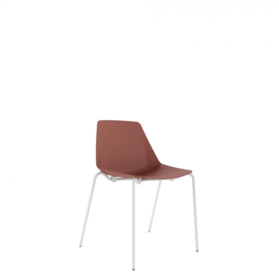 Polypropylene Shell Chair 4-Leg White Steel Frame